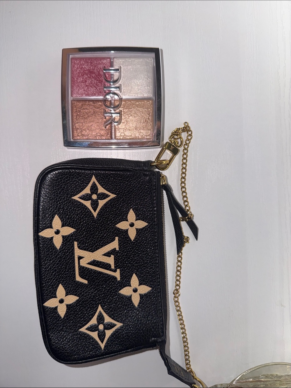 Louis Vuitton Black and Gold Mini Pochette Bag with Chain - Picture 6 of 8